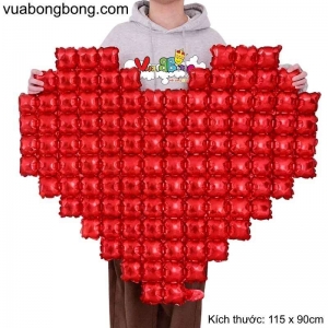 Bong bóng trái tim ô vuông (pixel) lớn